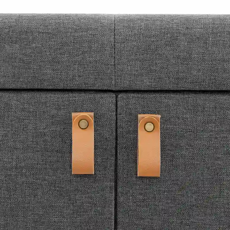 Banc de rangement pour chaussures rembourré avec pouf, gris moderne