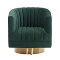 Fauteuil pivotant en forme de tonneau avec capitonnage en canaux - 71 cm (L) x 79 cm (P) x 76 cm (H)