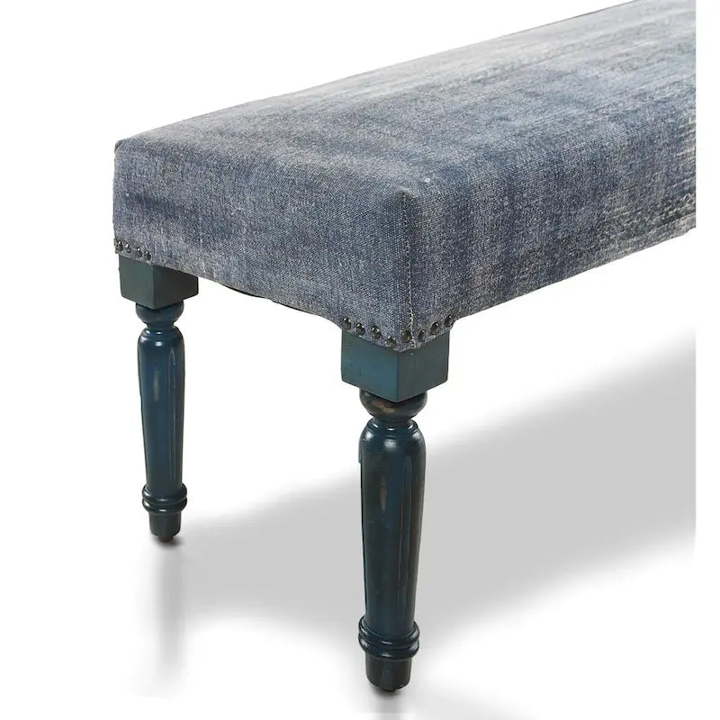 Banc rectangulaire bleu vieilli antique 47