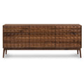 Buffet Mid-Century Moderne avec façade en bois pyramidale