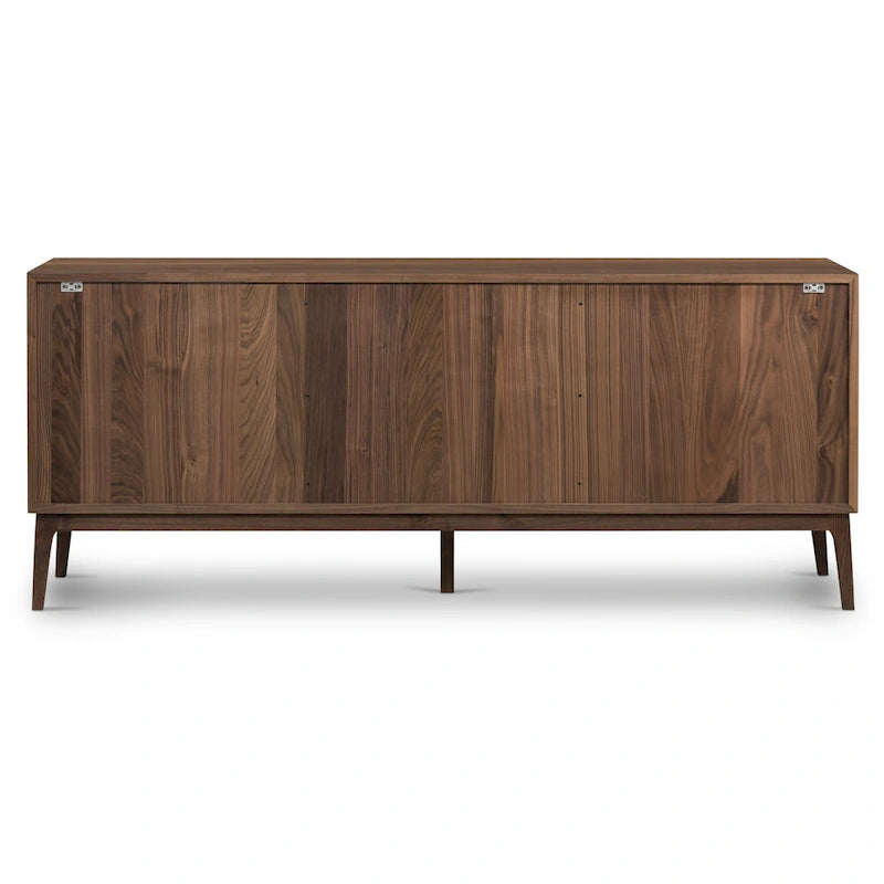 Buffet Mid-Century Moderne avec façade en bois pyramidale
