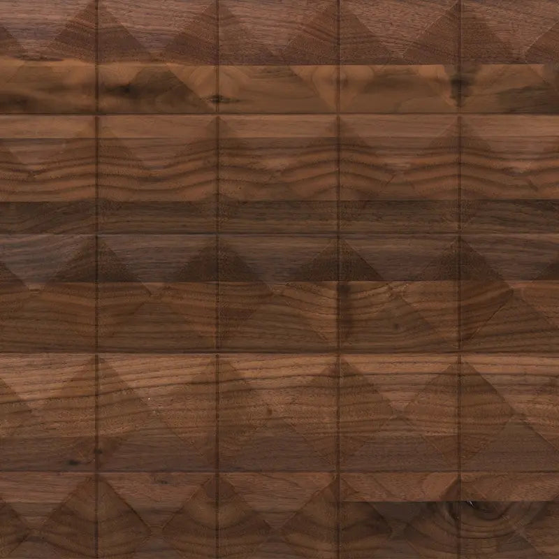 Buffet Mid-Century Moderne avec façade en bois pyramidale