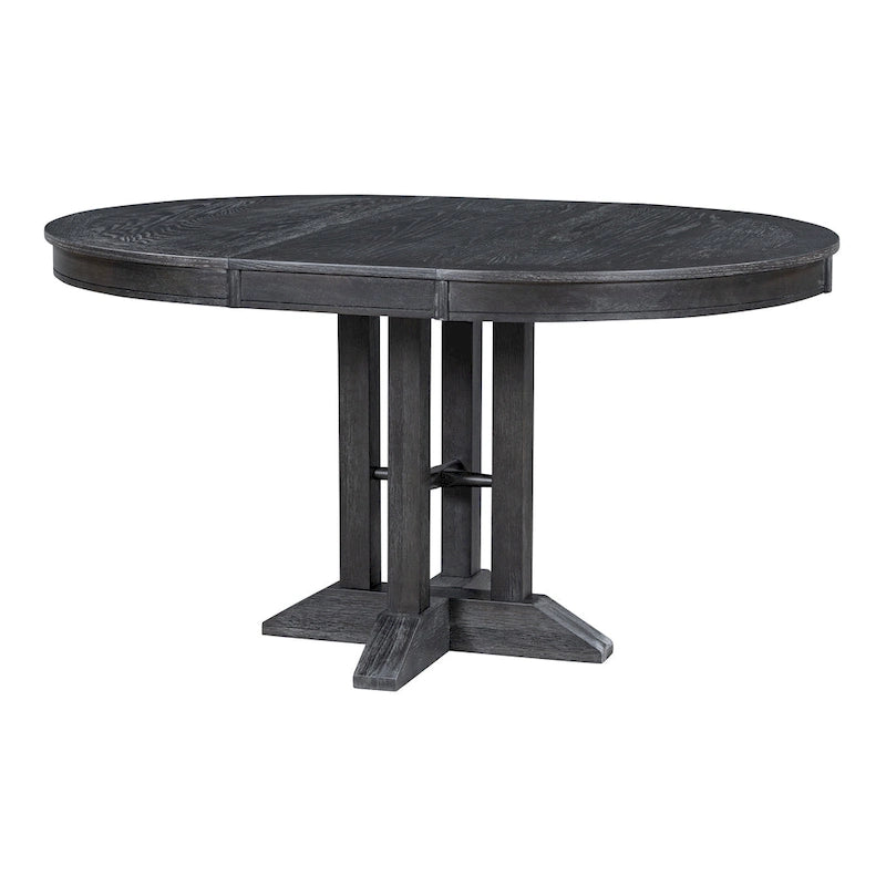 Table à manger de ferme Table ronde extensible pour la cuisine, la salle à manger