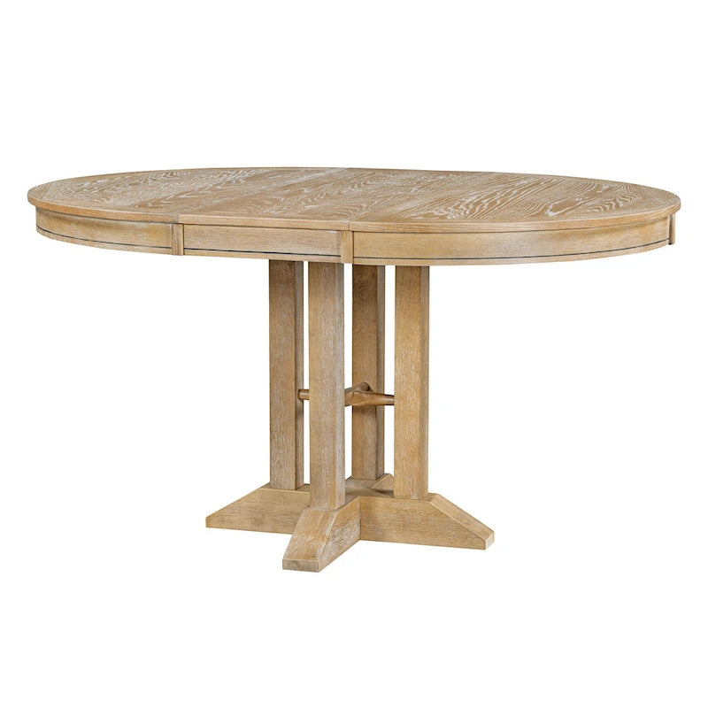 Table à manger de ferme Table ronde extensible pour la cuisine, la salle à manger