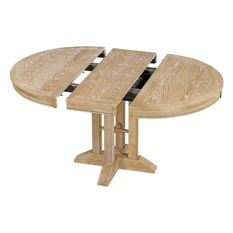 Table à manger de ferme Table ronde extensible pour la cuisine, la salle à manger