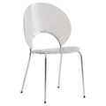 Chaise de salle à manger en plastique avec piètement chromé