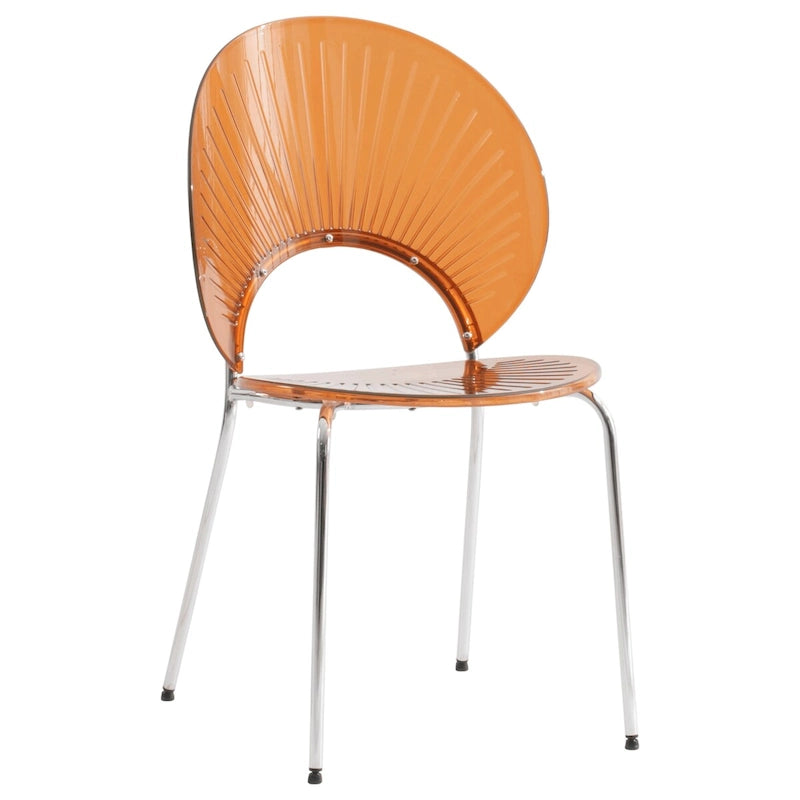 Chaise de salle à manger en plastique avec piètement chromé