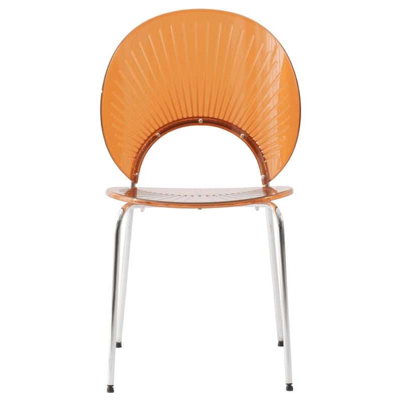 Chaise de salle à manger en plastique avec piètement chromé