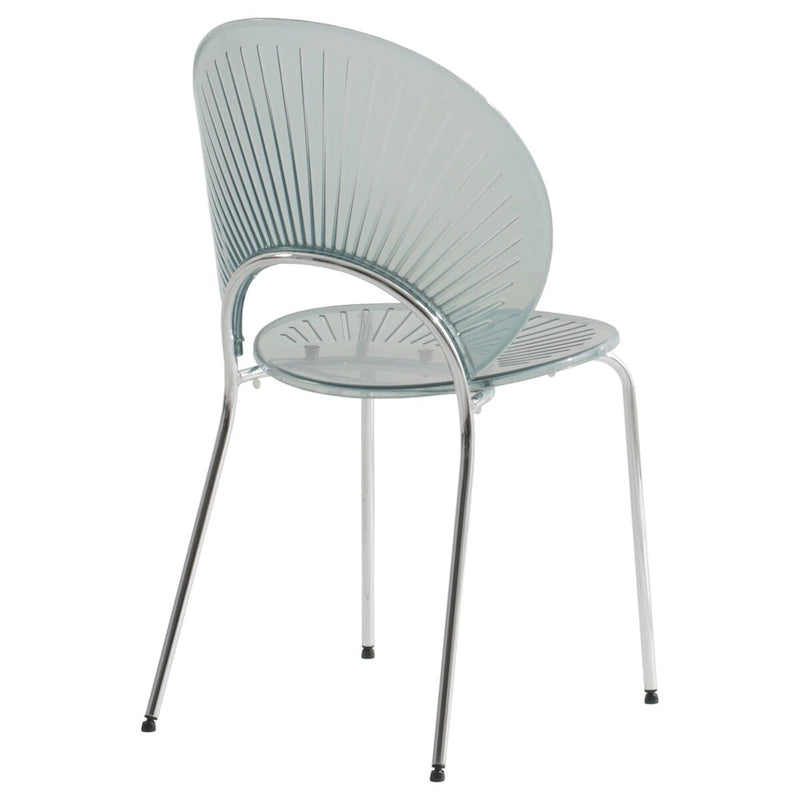 Chaise de salle à manger en plastique avec piètement chromé