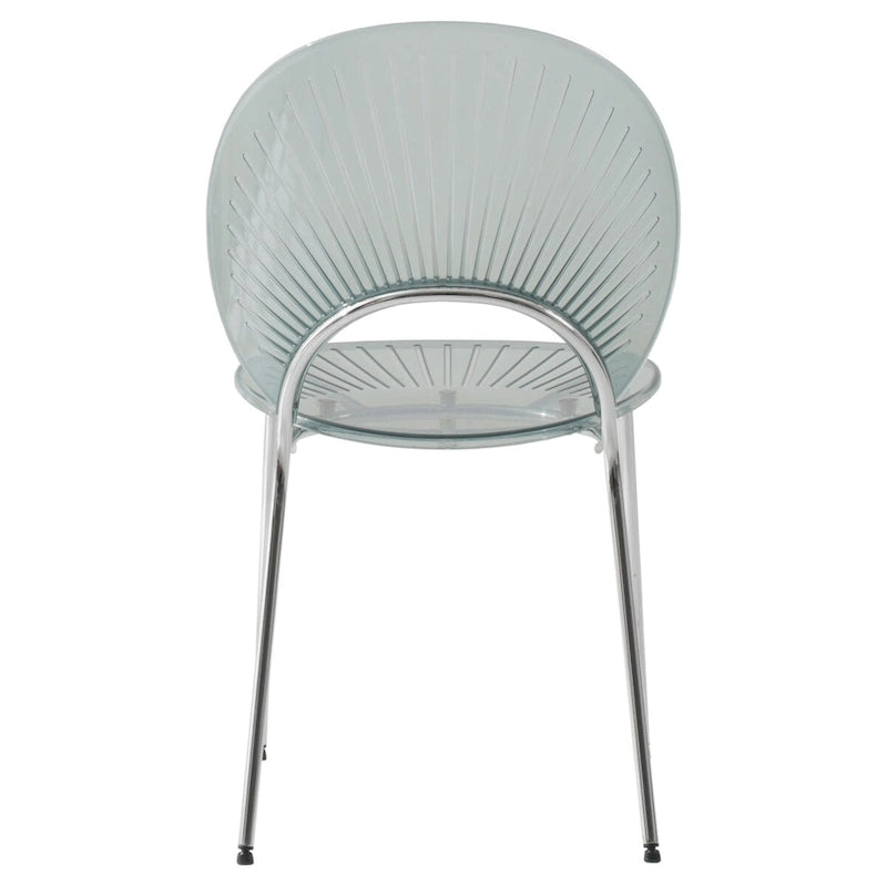 Chaise de salle à manger en plastique avec piètement chromé