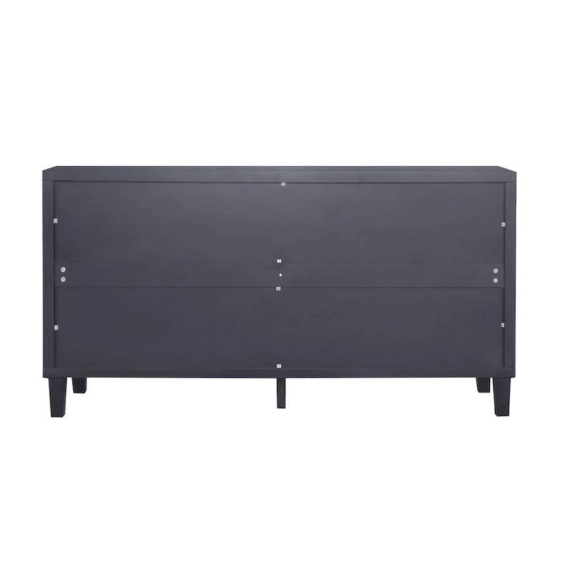 Buffet/Vaisselier Moderne Noir Mat 4 Portes en Bois, Armoire de Rangement d'Appoint de 60 Pouces