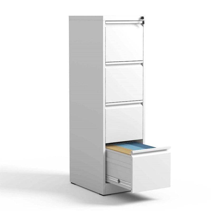 Classeur métallique vertical à 4 tiroirs avec serrure pour bureau à domicile