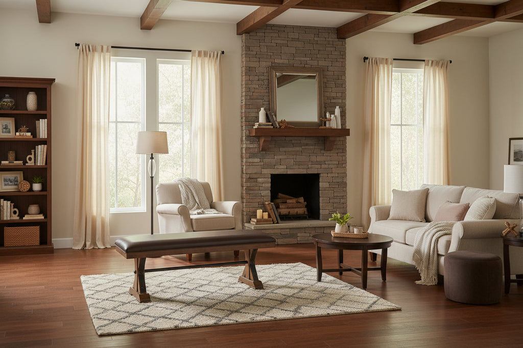 Copper Grove Sieben Brown Bench with Cushion