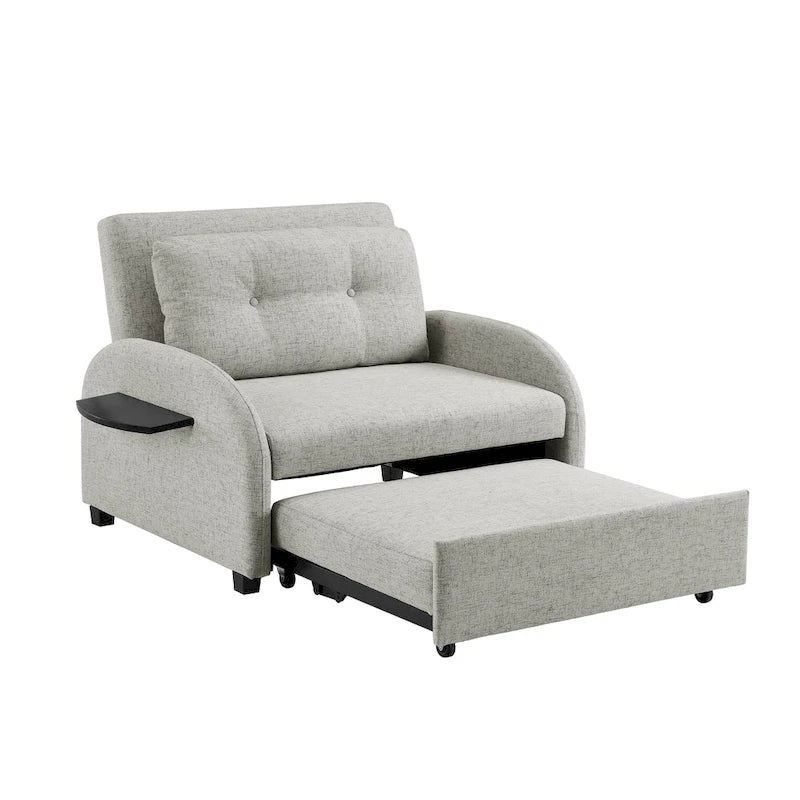Canapé convertible large rembourré gris