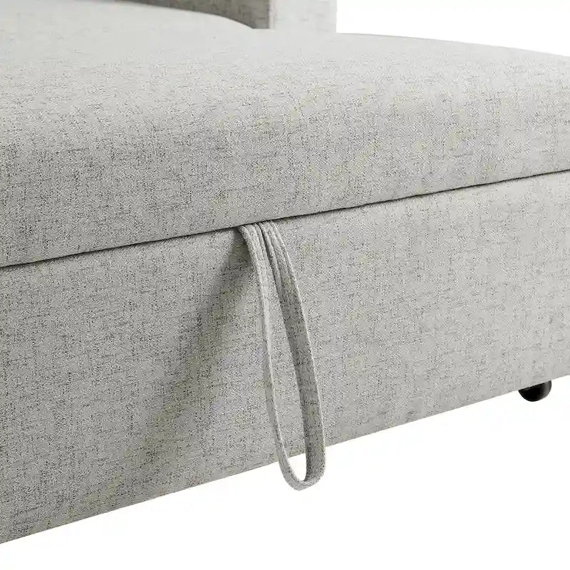 Canapé convertible large rembourré gris