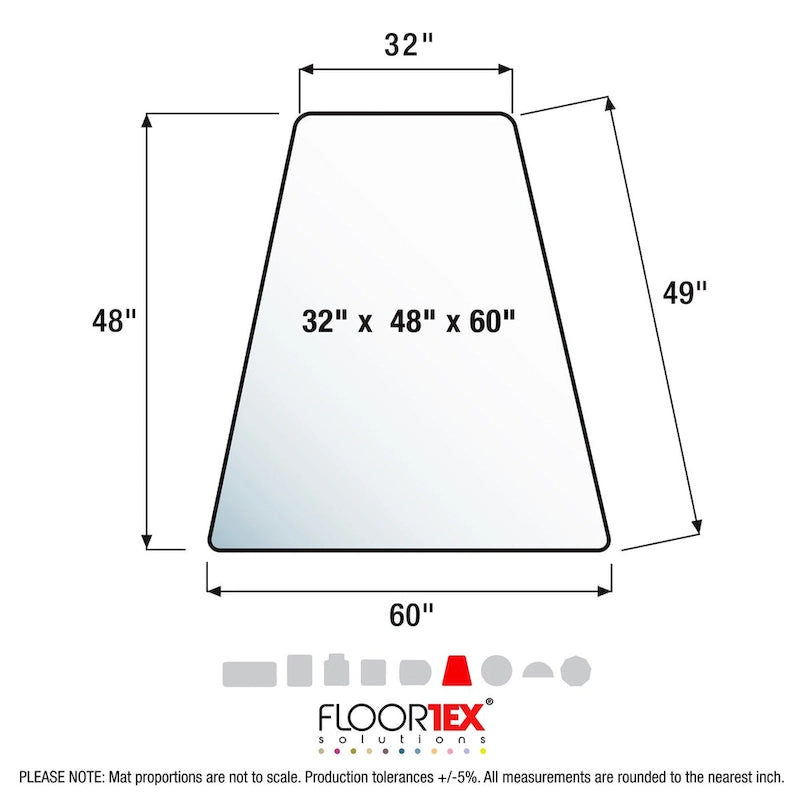 Tapis de chaise en polycarbonate d'angle pour plancher dur - 48 x 60