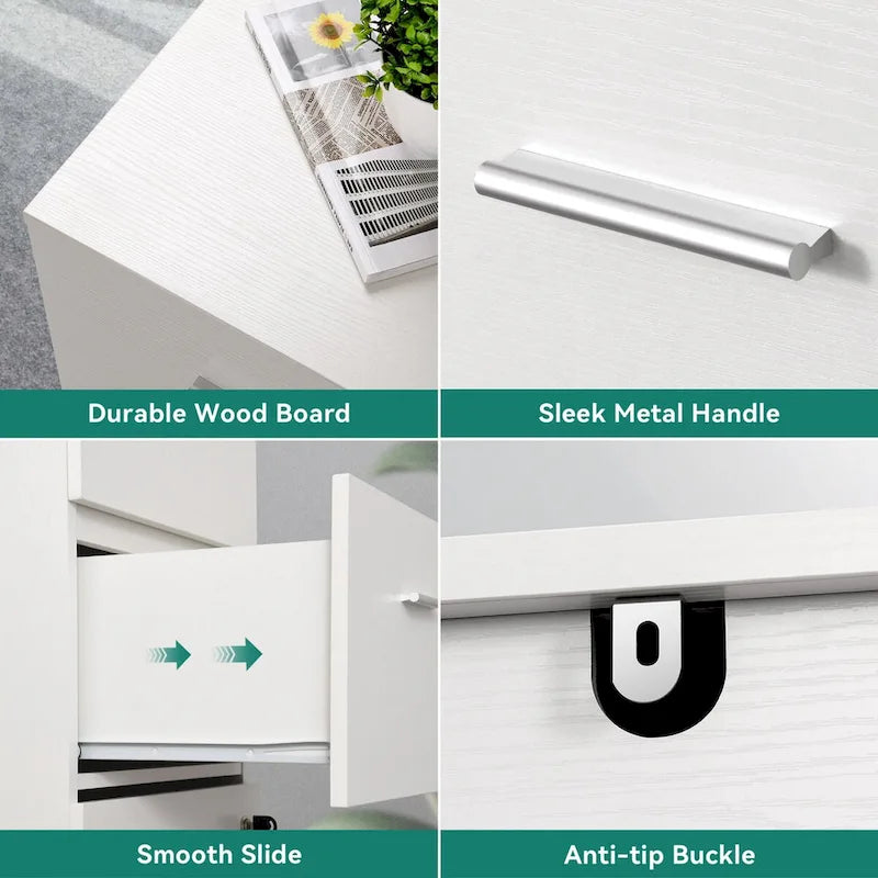 Classeur vertical verrouillable à 4 tiroirs de 130 cm pour le bureau à domicile